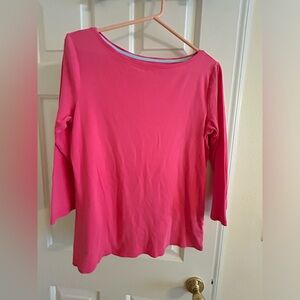 TALBOTS LADIES QUARTER SLEEVE T-SHIRT / BlOUSE IN FUCHSIA SIZE M